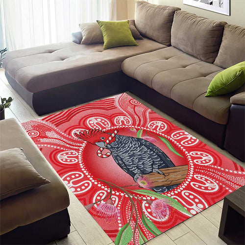 Australia Gang-gang Cockatoo Christmas Area Rug Eucalyptus Blossoms Aboriginal Merry Xmas - Aussie Hoodie