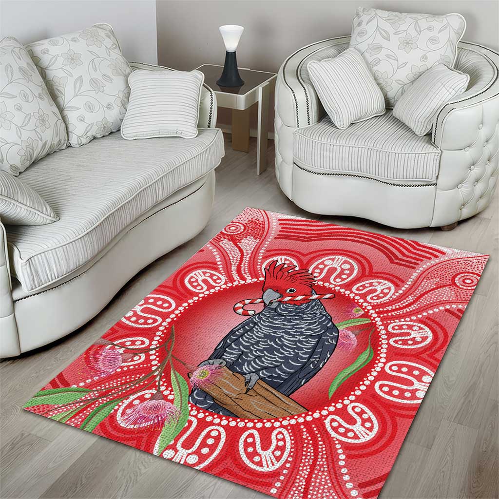Australia Gang-gang Cockatoo Christmas Area Rug Eucalyptus Blossoms Aboriginal Merry Xmas - Aussie Hoodie