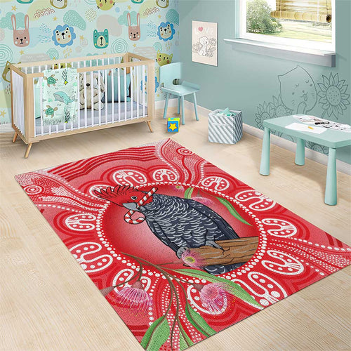 Australia Gang-gang Cockatoo Christmas Area Rug Eucalyptus Blossoms Aboriginal Merry Xmas - Aussie Hoodie