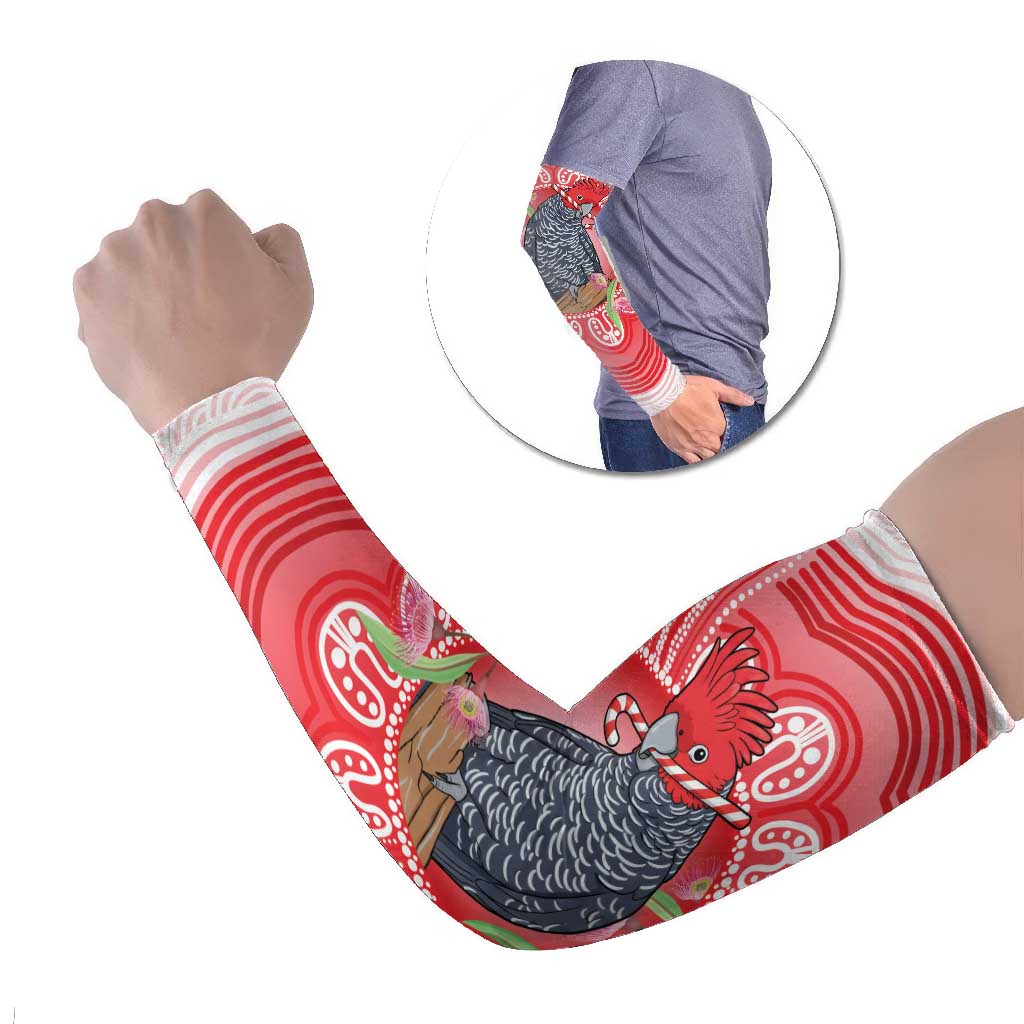 Australia Gang-gang Cockatoo Christmas Arm Sleeves Eucalyptus Blossoms Aboriginal Merry Xmas - Aussie Hoodie