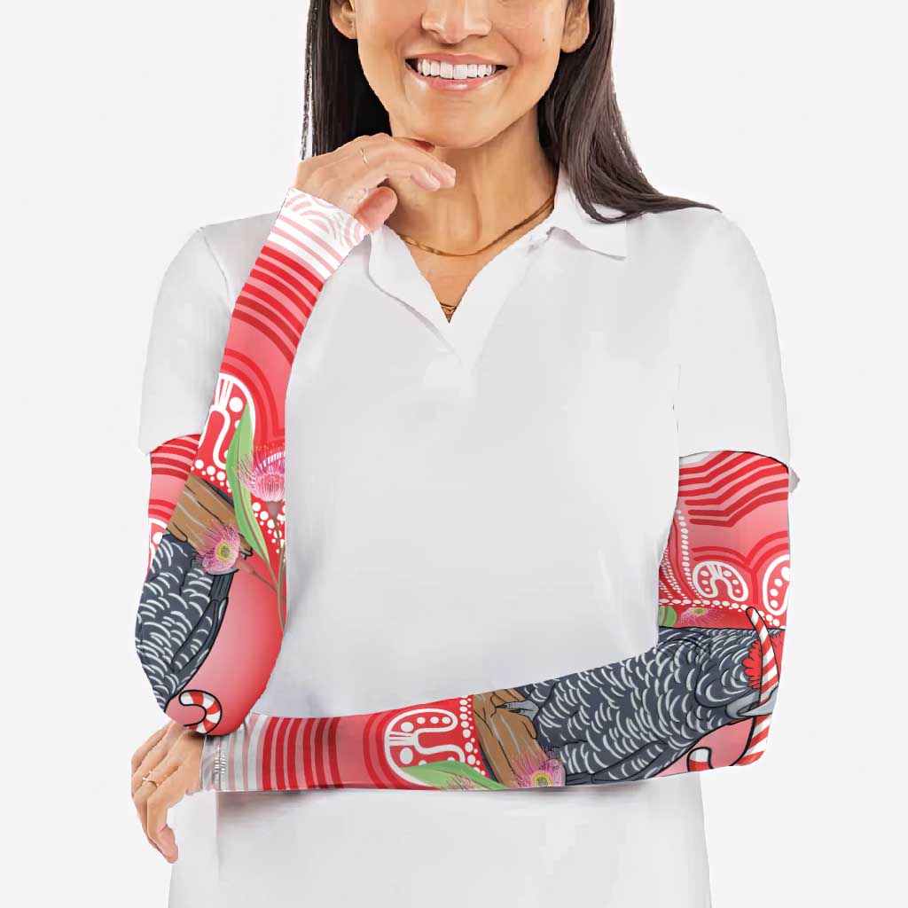 Australia Gang-gang Cockatoo Christmas Arm Sleeves Eucalyptus Blossoms Aboriginal Merry Xmas - Aussie Hoodie