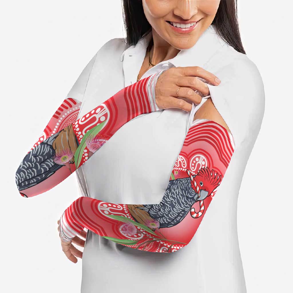 Australia Gang-gang Cockatoo Christmas Arm Sleeves Eucalyptus Blossoms Aboriginal Merry Xmas - Aussie Hoodie