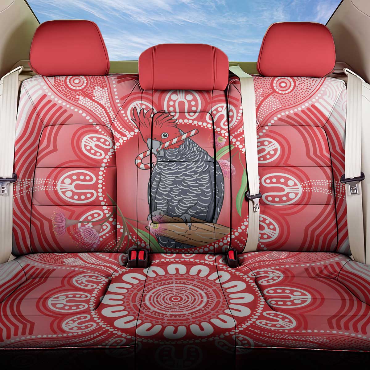 Australia Gang-gang Cockatoo Christmas Back Car Seat Cover Eucalyptus Blossoms Aboriginal Merry Xmas - Aussie Hoodie
