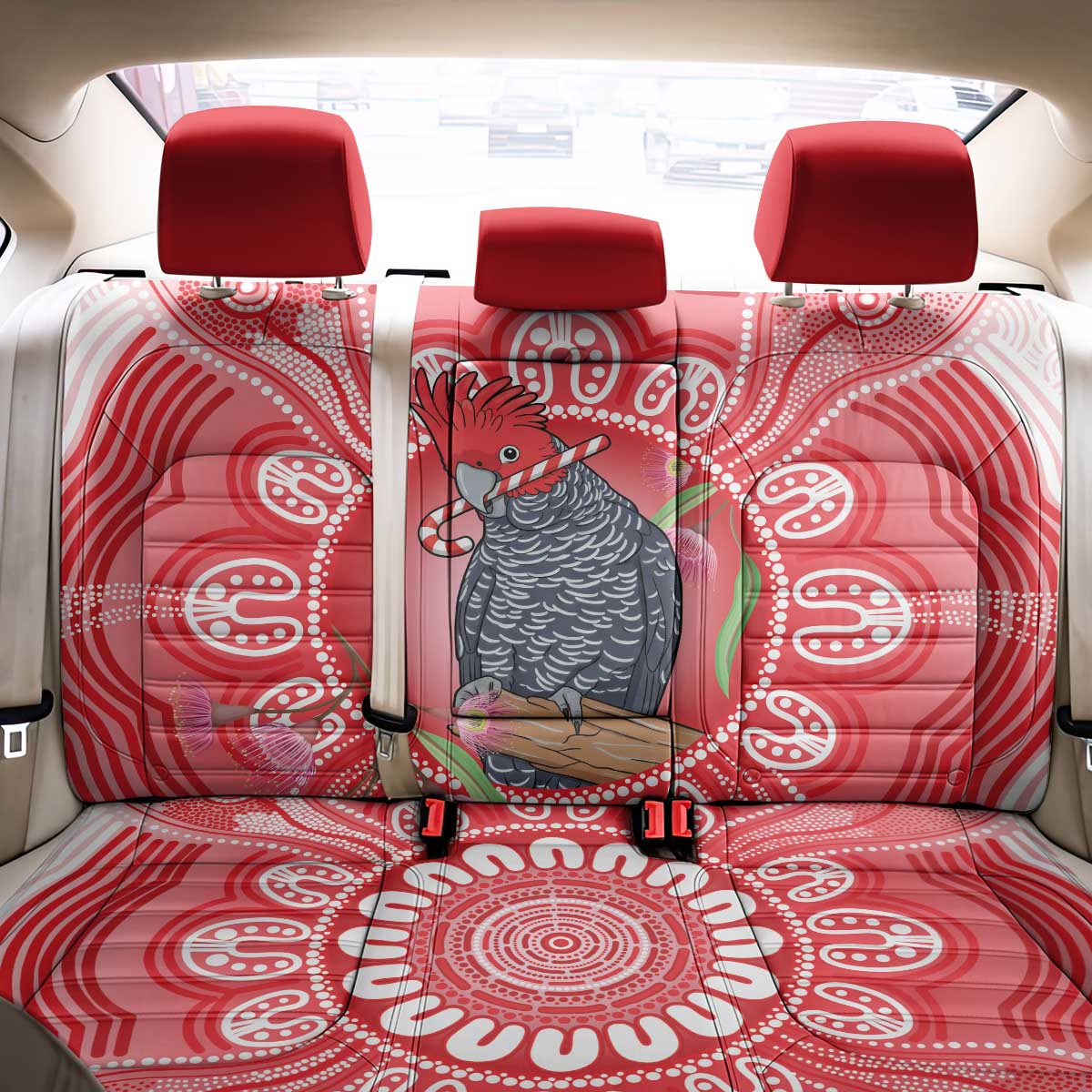 Australia Gang-gang Cockatoo Christmas Back Car Seat Cover Eucalyptus Blossoms Aboriginal Merry Xmas - Aussie Hoodie