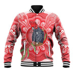Australia Gang-gang Cockatoo Christmas Baseball Jacket Eucalyptus Blossoms Aboriginal Merry Xmas - Aussie Hoodie