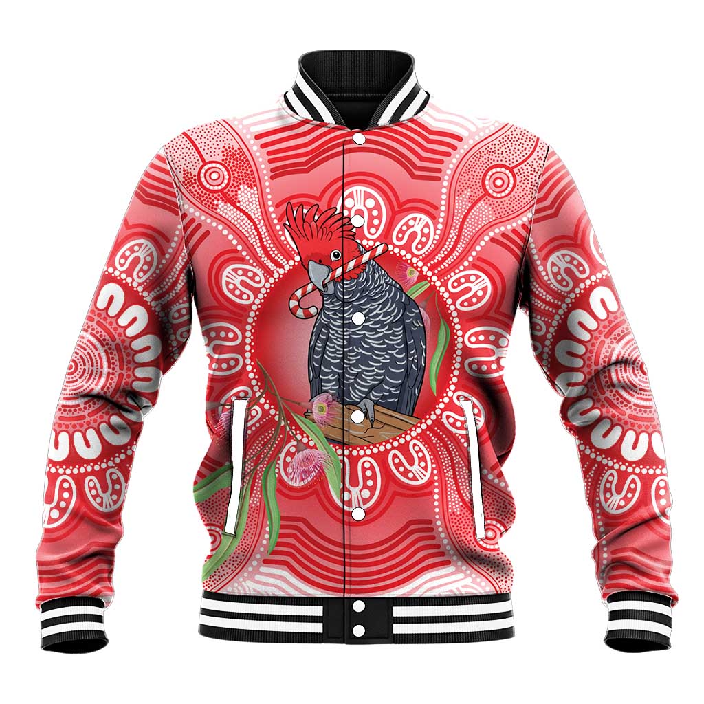 Australia Gang-gang Cockatoo Christmas Baseball Jacket Eucalyptus Blossoms Aboriginal Merry Xmas - Aussie Hoodie