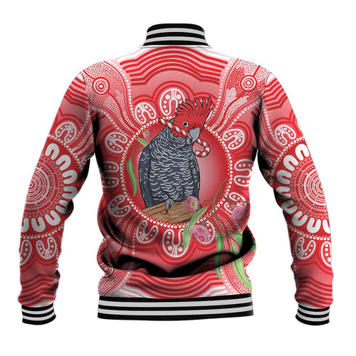 Australia Gang-gang Cockatoo Christmas Baseball Jacket Eucalyptus Blossoms Aboriginal Merry Xmas - Aussie Hoodie
