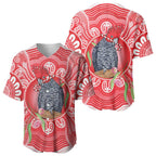 Australia Gang-gang Cockatoo Christmas Baseball Jersey Eucalyptus Blossoms Aboriginal Merry Xmas - Aussie Hoodie