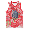 Australia Gang-gang Cockatoo Christmas Basketball Jersey Eucalyptus Blossoms Aboriginal Merry Xmas - Aussie Hoodie