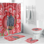 Australia Gang-gang Cockatoo Christmas Bathroom Set Eucalyptus Blossoms Aboriginal Merry Xmas - Aussie Hoodie