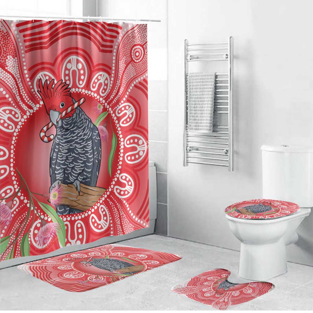 Australia Gang-gang Cockatoo Christmas Bathroom Set Eucalyptus Blossoms Aboriginal Merry Xmas - Aussie Hoodie