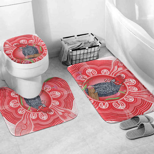 Australia Gang-gang Cockatoo Christmas Bathroom Set Eucalyptus Blossoms Aboriginal Merry Xmas - Aussie Hoodie