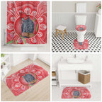 Australia Gang-gang Cockatoo Christmas Bathroom Set Eucalyptus Blossoms Aboriginal Merry Xmas - Aussie Hoodie