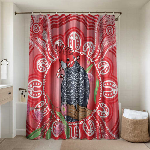 Australia Gang-gang Cockatoo Christmas Bathroom Set Eucalyptus Blossoms Aboriginal Merry Xmas - Aussie Hoodie