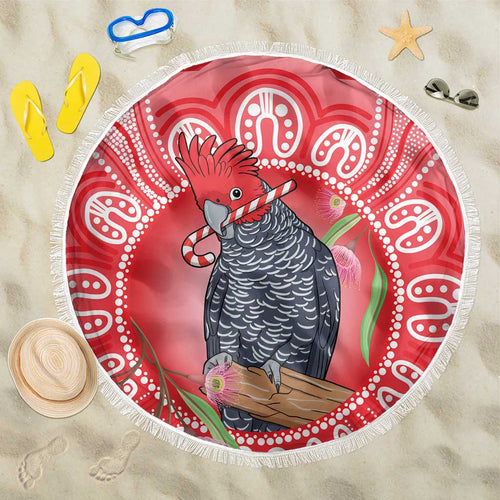 Australia Gang-gang Cockatoo Christmas Beach Blanket Eucalyptus Blossoms Aboriginal Merry Xmas - Aussie Hoodie