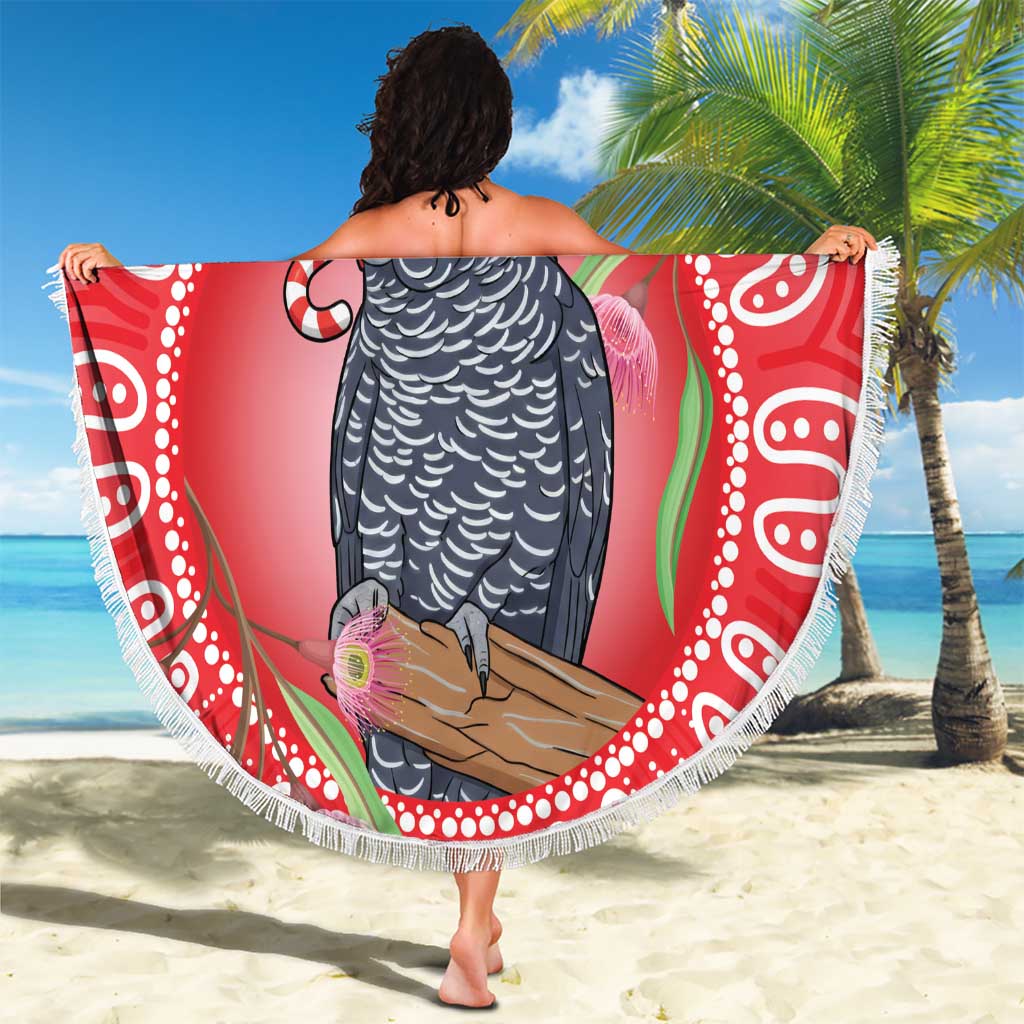 Australia Gang-gang Cockatoo Christmas Beach Blanket Eucalyptus Blossoms Aboriginal Merry Xmas - Aussie Hoodie