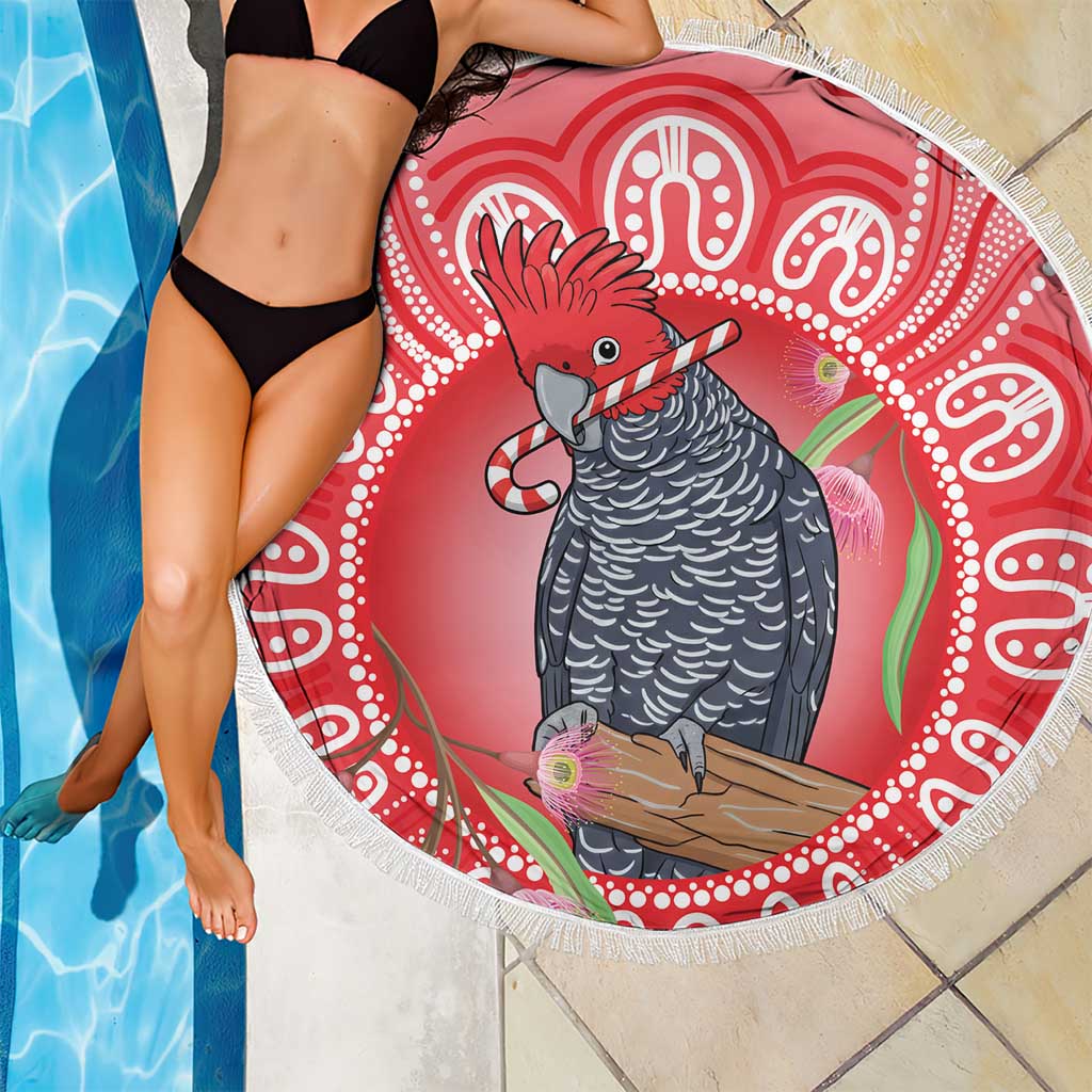 Australia Gang-gang Cockatoo Christmas Beach Blanket Eucalyptus Blossoms Aboriginal Merry Xmas - Aussie Hoodie
