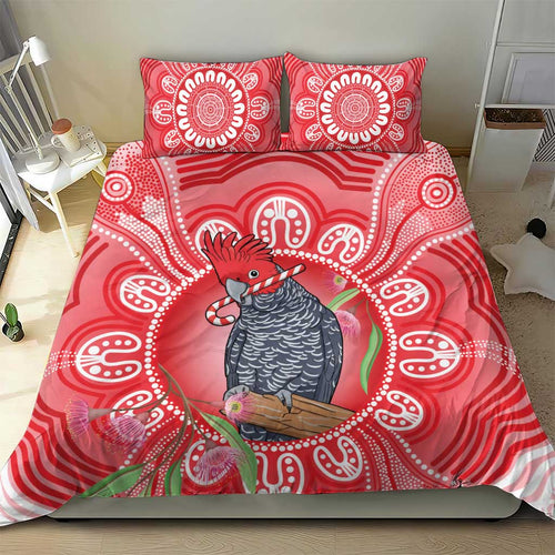 Australia Gang-gang Cockatoo Christmas Bedding Set Eucalyptus Blossoms Aboriginal Merry Xmas - Aussie Hoodie