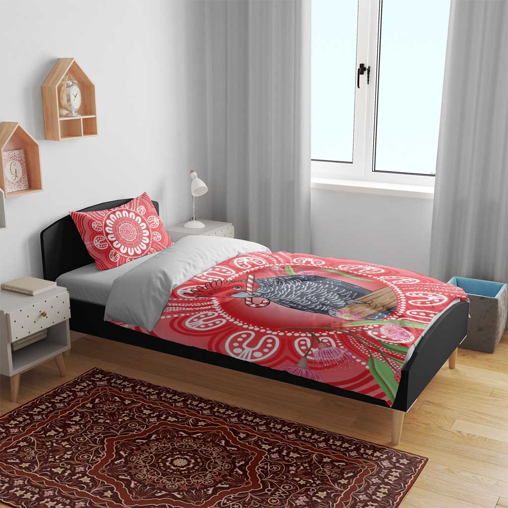 Australia Gang-gang Cockatoo Christmas Bedding Set Eucalyptus Blossoms Aboriginal Merry Xmas - Aussie Hoodie