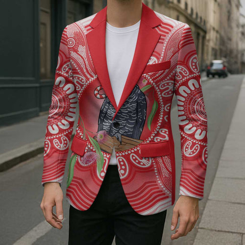 Australia Gang-gang Cockatoo Christmas Blazer Eucalyptus Blossoms Aboriginal Merry Xmas - Aussie Hoodie