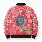 Australia Gang-gang Cockatoo Christmas Bomber Puffer Jacket Eucalyptus Blossoms Aboriginal Merry Xmas - Aussie Hoodie
