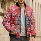 Australia Gang-gang Cockatoo Christmas Bomber Puffer Jacket Eucalyptus Blossoms Aboriginal Merry Xmas - Aussie Hoodie