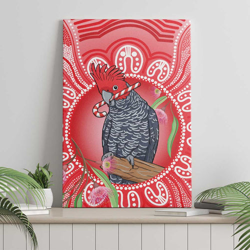 Australia Gang-gang Cockatoo Christmas Canvas Wall Art Eucalyptus Blossoms Aboriginal Merry Xmas - Aussie Hoodie