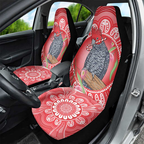 Australia Gang-gang Cockatoo Christmas Car Seat Cover Eucalyptus Blossoms Aboriginal Merry Xmas - Aussie Hoodie