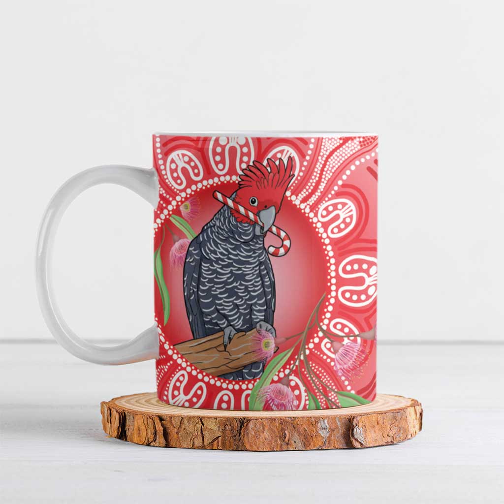 Australia Gang-gang Cockatoo Christmas Ceramic Mug Eucalyptus Blossoms Aboriginal Merry Xmas - Aussie Hoodie