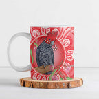 Australia Gang-gang Cockatoo Christmas Ceramic Mug Eucalyptus Blossoms Aboriginal Merry Xmas - Aussie Hoodie