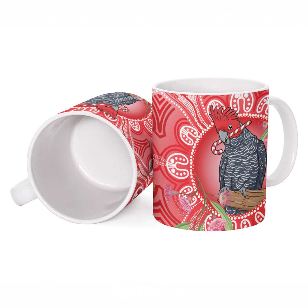 Australia Gang-gang Cockatoo Christmas Ceramic Mug Eucalyptus Blossoms Aboriginal Merry Xmas - Aussie Hoodie