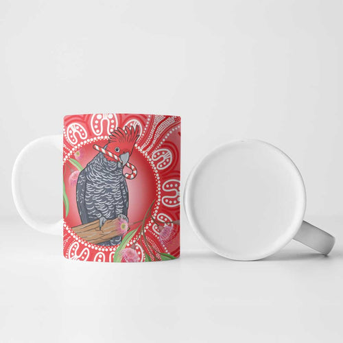 Australia Gang-gang Cockatoo Christmas Ceramic Mug Eucalyptus Blossoms Aboriginal Merry Xmas - Aussie Hoodie