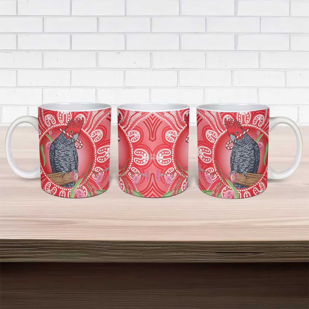 Australia Gang-gang Cockatoo Christmas Ceramic Mug Eucalyptus Blossoms Aboriginal Merry Xmas - Aussie Hoodie