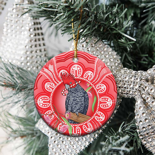 Australia Gang-gang Cockatoo Christmas Ceramic Ornament Eucalyptus Blossoms Aboriginal Merry Xmas - Aussie Hoodie