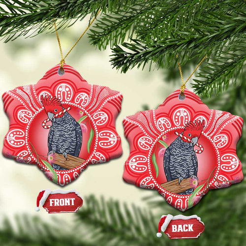 Australia Gang-gang Cockatoo Christmas Ceramic Ornament Eucalyptus Blossoms Aboriginal Merry Xmas - Aussie Hoodie