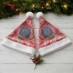 Australia Gang-gang Cockatoo Christmas Santa Hat Eucalyptus Blossoms Aboriginal Merry Xmas - Aussie Hoodie