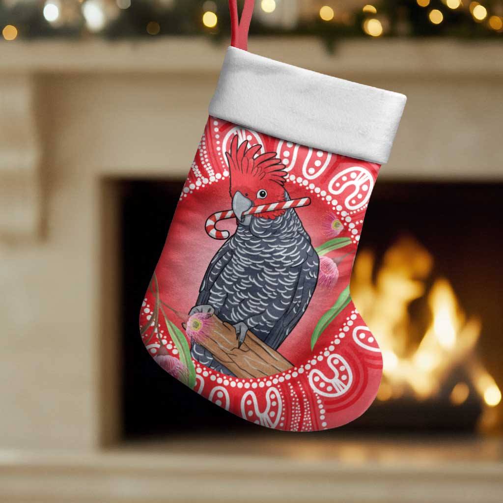 Australia Gang-gang Cockatoo Christmas Stocking Eucalyptus Blossoms Aboriginal Merry Xmas - Aussie Hoodie