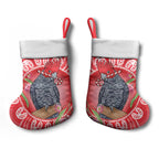 Australia Gang-gang Cockatoo Christmas Stocking Eucalyptus Blossoms Aboriginal Merry Xmas - Aussie Hoodie