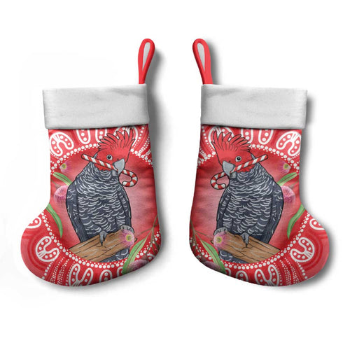 Australia Gang-gang Cockatoo Christmas Stocking Eucalyptus Blossoms Aboriginal Merry Xmas - Aussie Hoodie