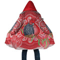Australia Gang-gang Cockatoo Christmas Cloak Eucalyptus Blossoms Aboriginal Merry Xmas - Aussie Hoodie