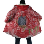 Australia Gang-gang Cockatoo Christmas Cloak Eucalyptus Blossoms Aboriginal Merry Xmas - Aussie Hoodie