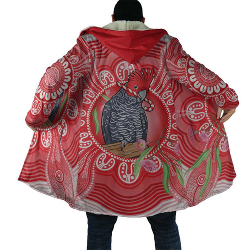 Australia Gang-gang Cockatoo Christmas Cloak Eucalyptus Blossoms Aboriginal Merry Xmas - Aussie Hoodie