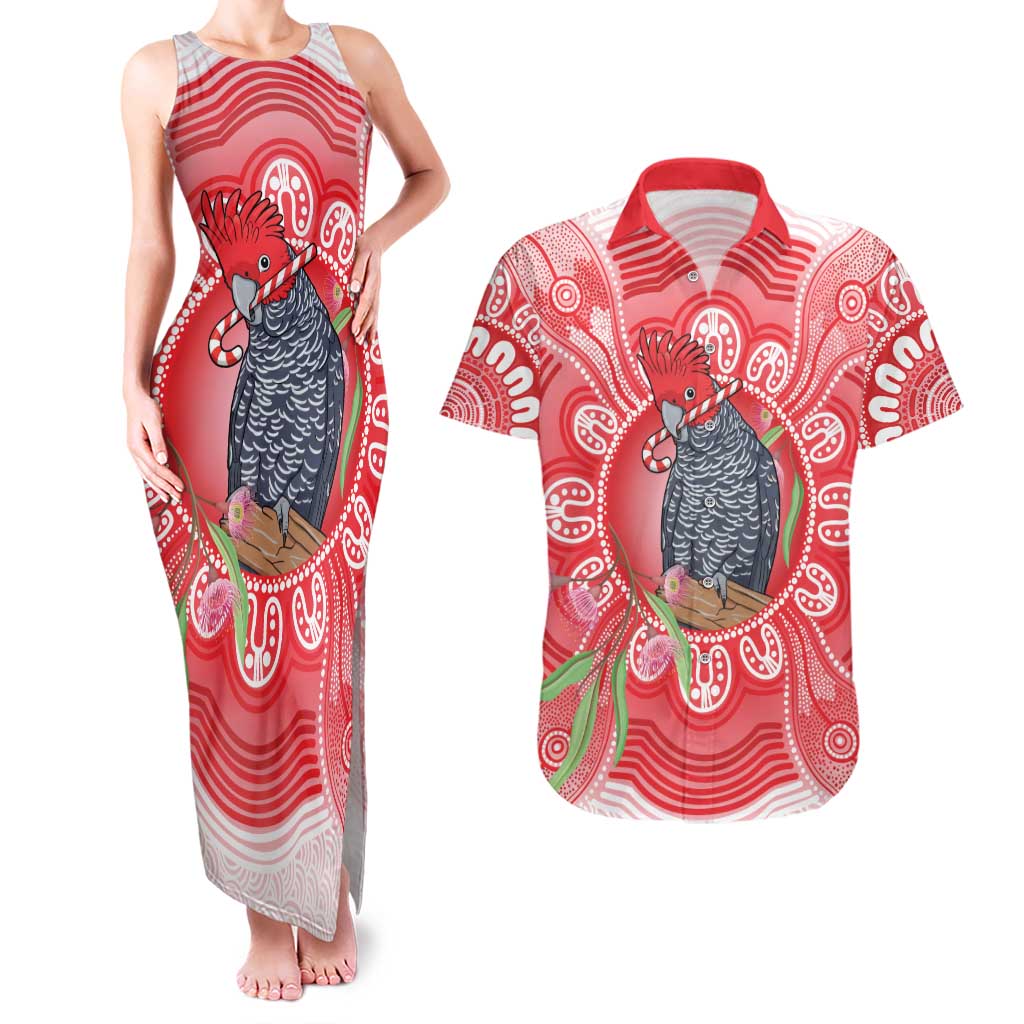 Australia Gang-gang Cockatoo Christmas Couples Matching Tank Maxi Dress and Hawaiian Shirt Eucalyptus Blossoms Aboriginal Merry Xmas - Aussie Hoodie
