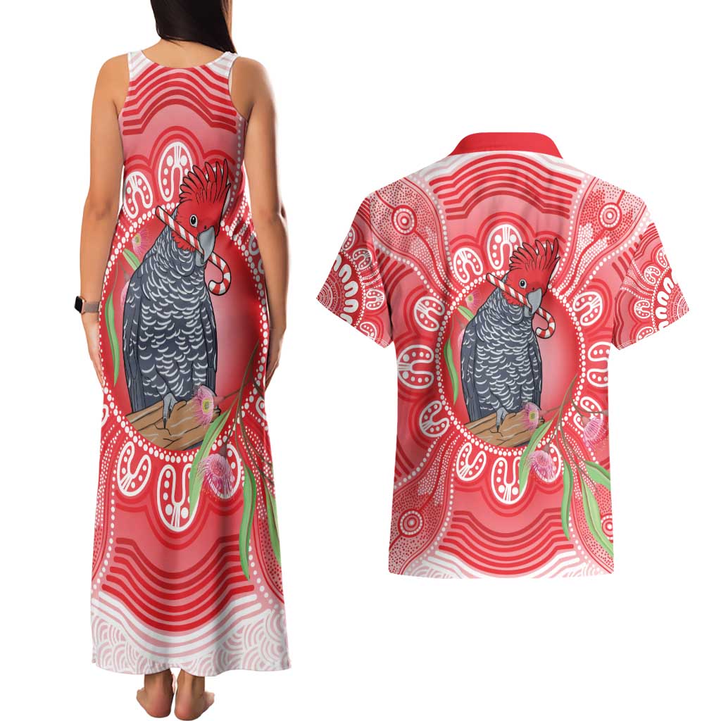 Australia Gang-gang Cockatoo Christmas Couples Matching Tank Maxi Dress and Hawaiian Shirt Eucalyptus Blossoms Aboriginal Merry Xmas - Aussie Hoodie