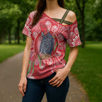 Australia Gang-gang Cockatoo Christmas Cross Shoulder Shirt Eucalyptus Blossoms Aboriginal Merry Xmas - Aussie Hoodie