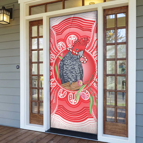 Australia Gang-gang Cockatoo Christmas Door Cover Eucalyptus Blossoms Aboriginal Merry Xmas - Aussie Hoodie