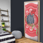 Australia Gang-gang Cockatoo Christmas Door Cover Eucalyptus Blossoms Aboriginal Merry Xmas - Aussie Hoodie