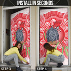 Australia Gang-gang Cockatoo Christmas Door Cover Eucalyptus Blossoms Aboriginal Merry Xmas - Aussie Hoodie