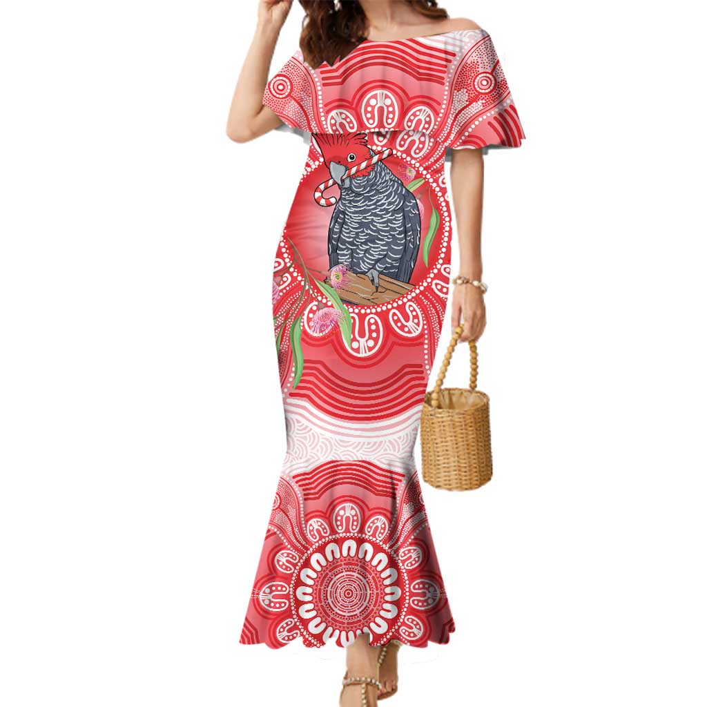 Australia Gang-gang Cockatoo Christmas Family Matching Mermaid Dress and Hawaiian Shirt Eucalyptus Blossoms Aboriginal Merry Xmas - Aussie Hoodie