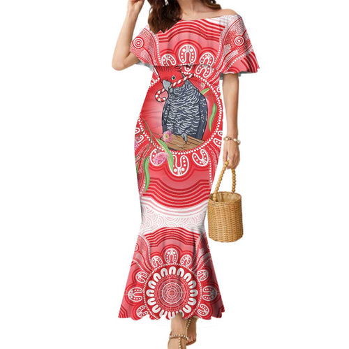 Australia Gang-gang Cockatoo Christmas Family Matching Mermaid Dress and Hawaiian Shirt Eucalyptus Blossoms Aboriginal Merry Xmas - Aussie Hoodie